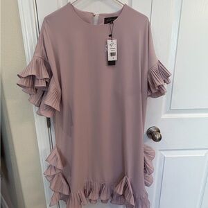 Gracia Ruffle Sleeve Shift Top in Mauve Pink